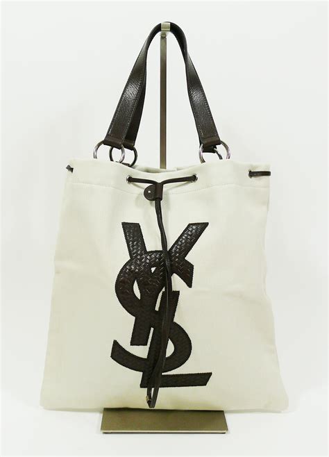 vintage ysl canvas bag|YSL canvas tote bag.